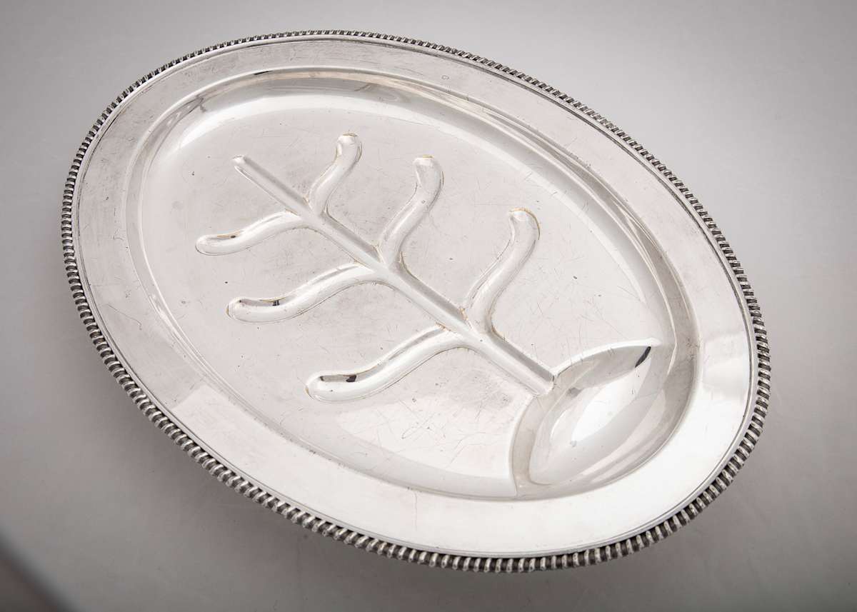 Untitled (Vintage Gadroon Silver Well and Tree Platter) by Artist Unknown, Image 3.