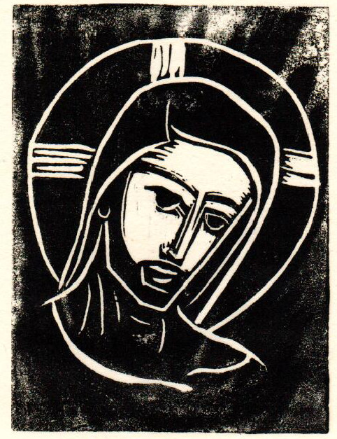 Untitled (Jesus--Black Ink on White Paper 4) by Maria Immaculata Tricholo also known as  Sister Mary Gemma of Jesus Crucified, O.P. 