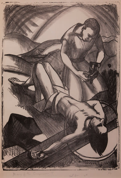 Stations of the Cross, No. XI Jesus is Nailed to the Cross by Constance Mary Rowe also known as Sister Mary of the  Compassion, O.P. 