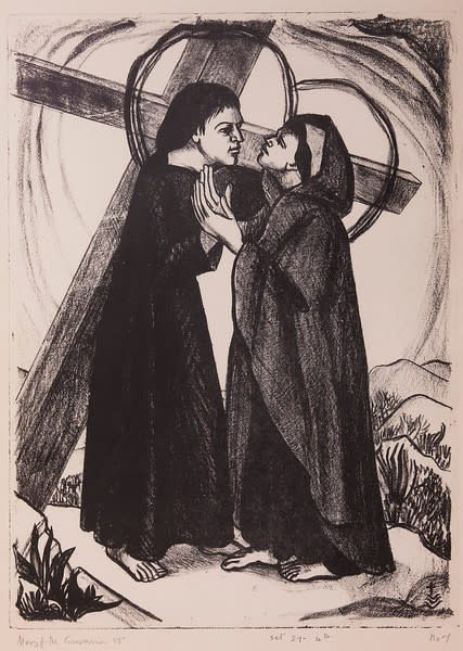 Stations of the Cross, No. IV Jesus Meets his Mother by Constance Mary Rowe also known as Sister Mary of the  Compassion, O.P. 