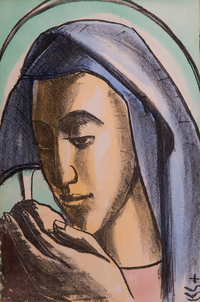 Untitled (Study for Our Lady) by Constance Mary Rowe also known as Sister Mary of the  Compassion, O.P. 