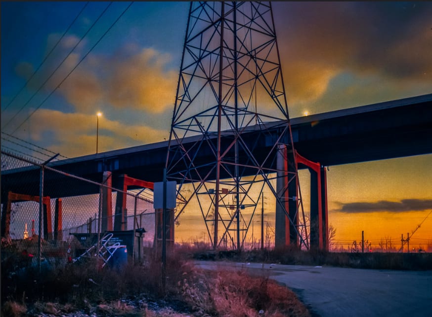 Sunset Under Turnpike Spur at Laurel Hill III, Secaucus, NJ by Stephen Fretz 