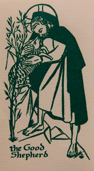 Untitled (Holy Cards--The Good Shepherd) by Constance Mary Rowe also known as Sister Mary of the  Compassion, O.P. 