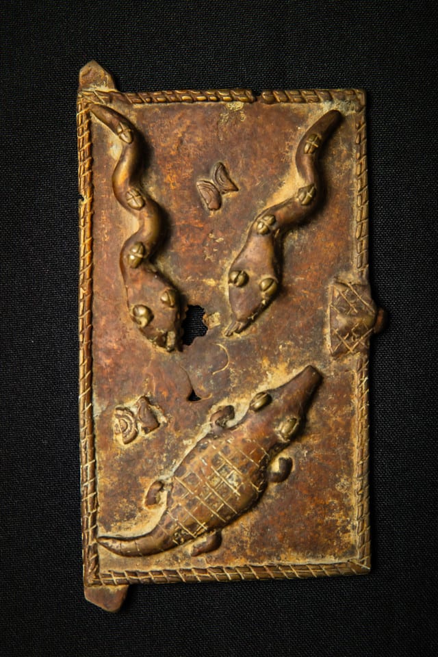 Untitled (Plaque of Two Snakes and a Crocodile) by Artist Unknown 