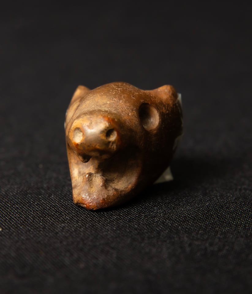 Untitled (Prehistoric  Cahokia Wolf Head Pipe) by Artist Unknown 
