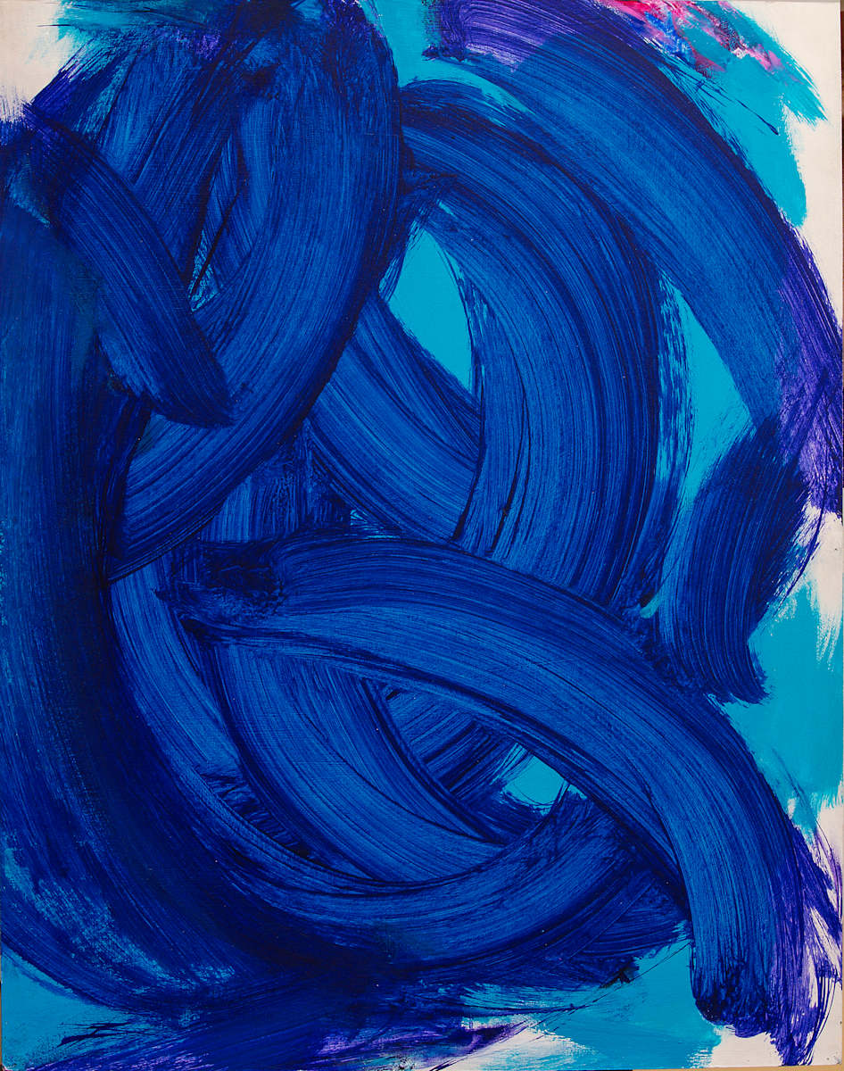 Untitled (Light and Dark Blue, Black) by Seymour Franks, Image 2.