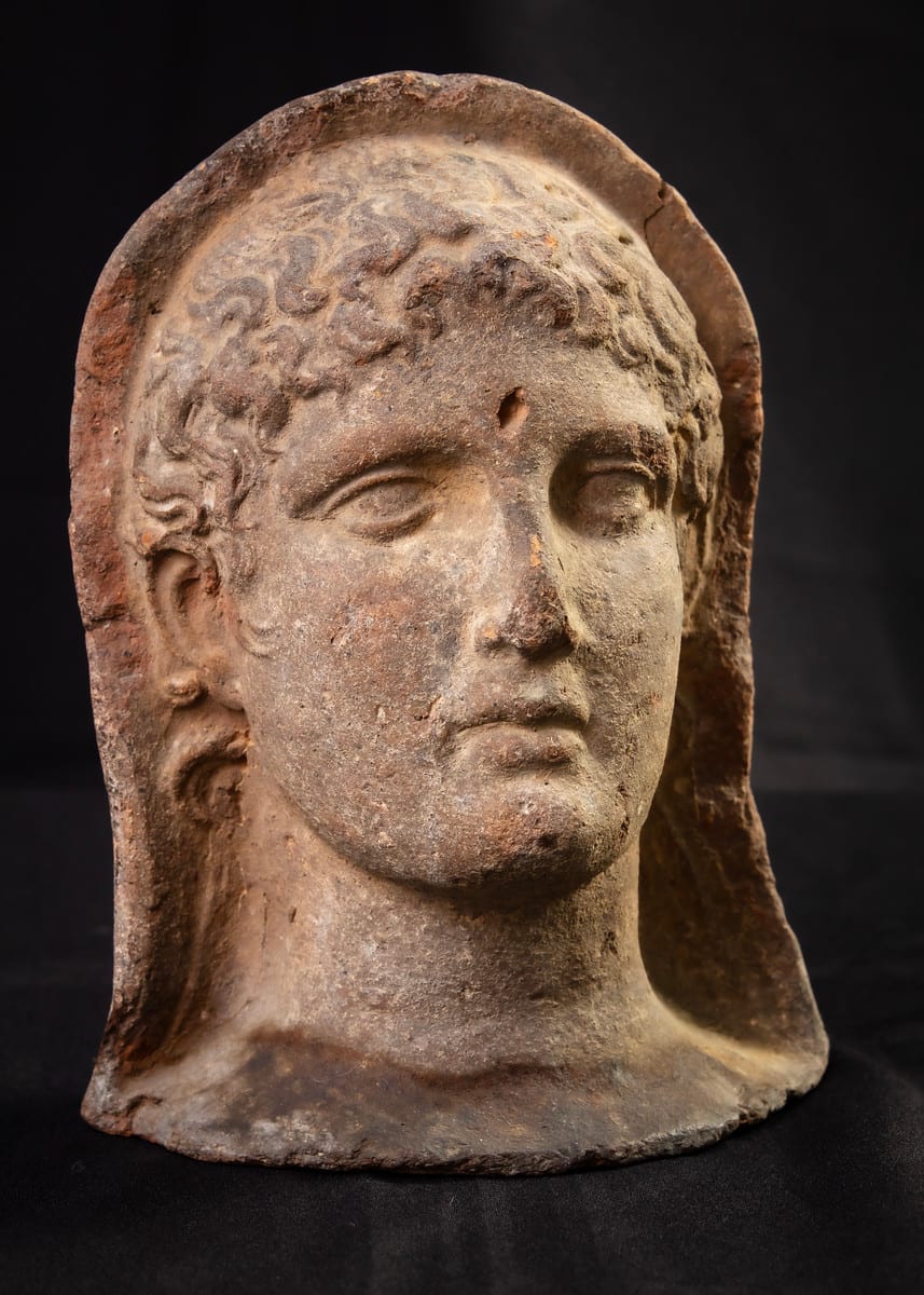 Untitled (Etruscan Terra-cotta Votive Head of Minerva) by Artist Unknown 