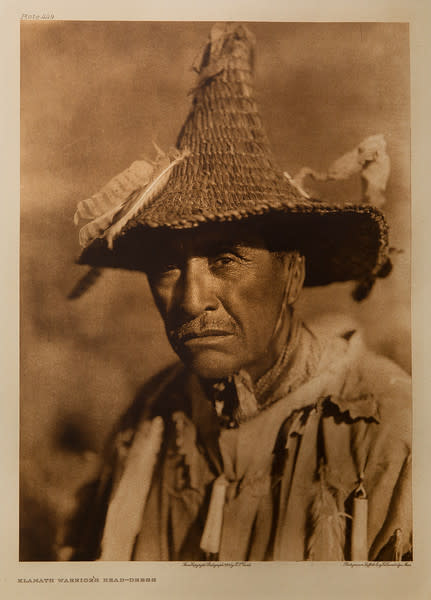 Klamath Warrior's Head-dress by Edward S. Curtis 