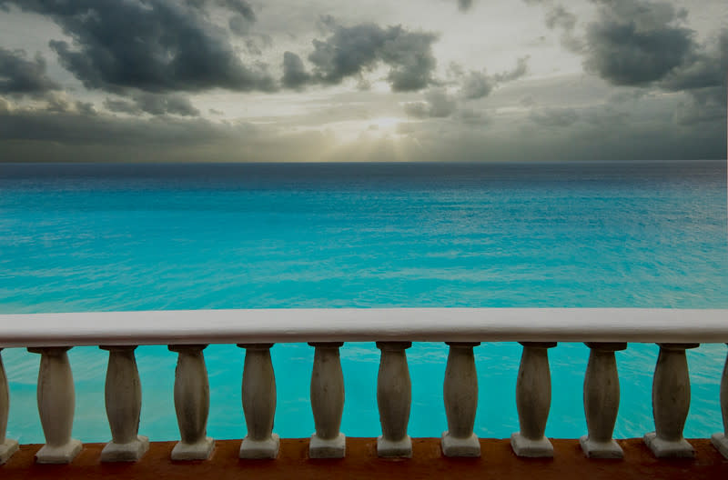 Sky, Sea, Railing Mexico by Barry Andersen 