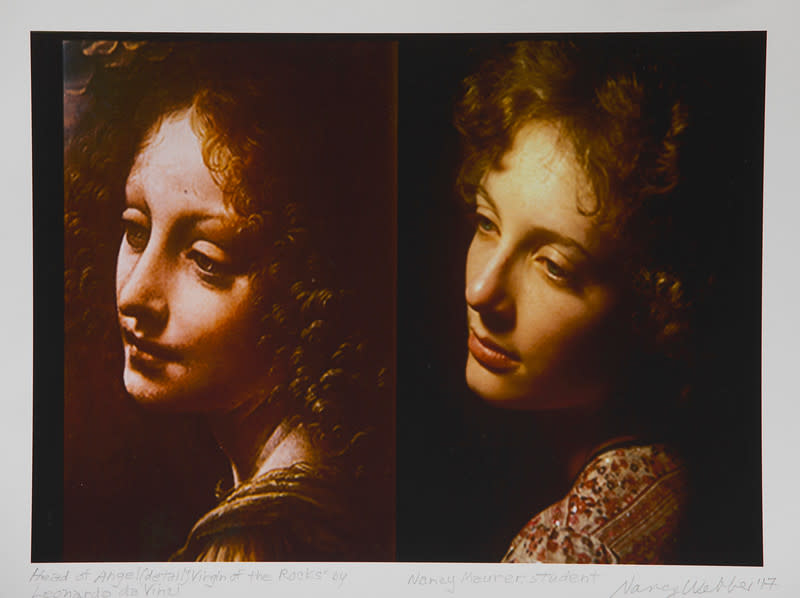 Head of an Angel (detail); Virgin of the Rocks; by Leonardo da Vinci, Nancy Maurer, Student by Nancy Webber 