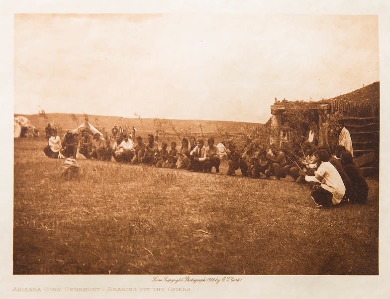 Arikara Corn Ceremony-Bearing Out The Osiers, 1908 by Edward S. Curtis 