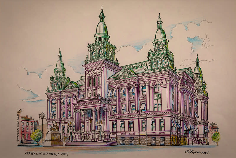 Jersey City Hall, NJ c. 1900’s by Richard La Rovere 