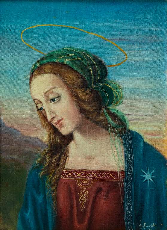 Untitled (Painting of Saint with Halo) by Sister Mary Imelda, O.P. 