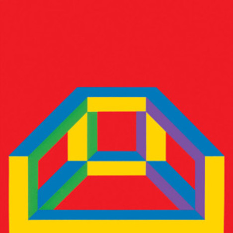 Isometric Figure with Bars of Color by Sol LeWitt 