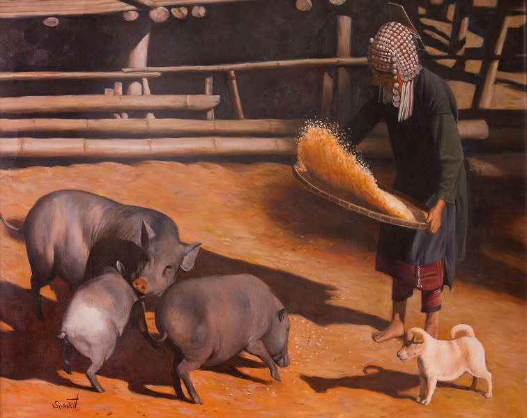 Untitled (Thai Pig Farmer) by Sumrit 