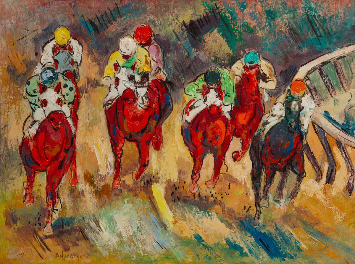 Untitled (Horse Racing) by George Schwacha, Image 1.