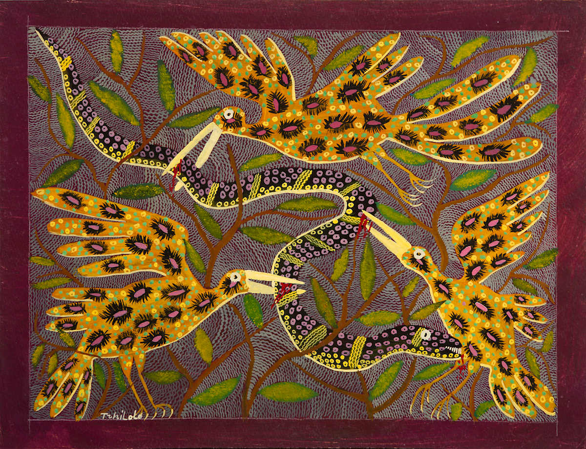 3 Birds with a Snake by Edouard Tshilolo, Image 2.
