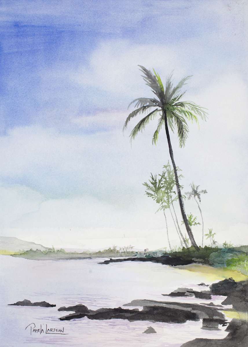 Palms At The Beach by Pamela Larsson Toscher, Image 1.