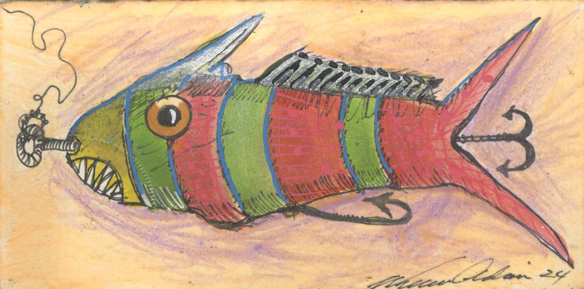 Yikes Stripes Lure by William B. Adair, Image 1.