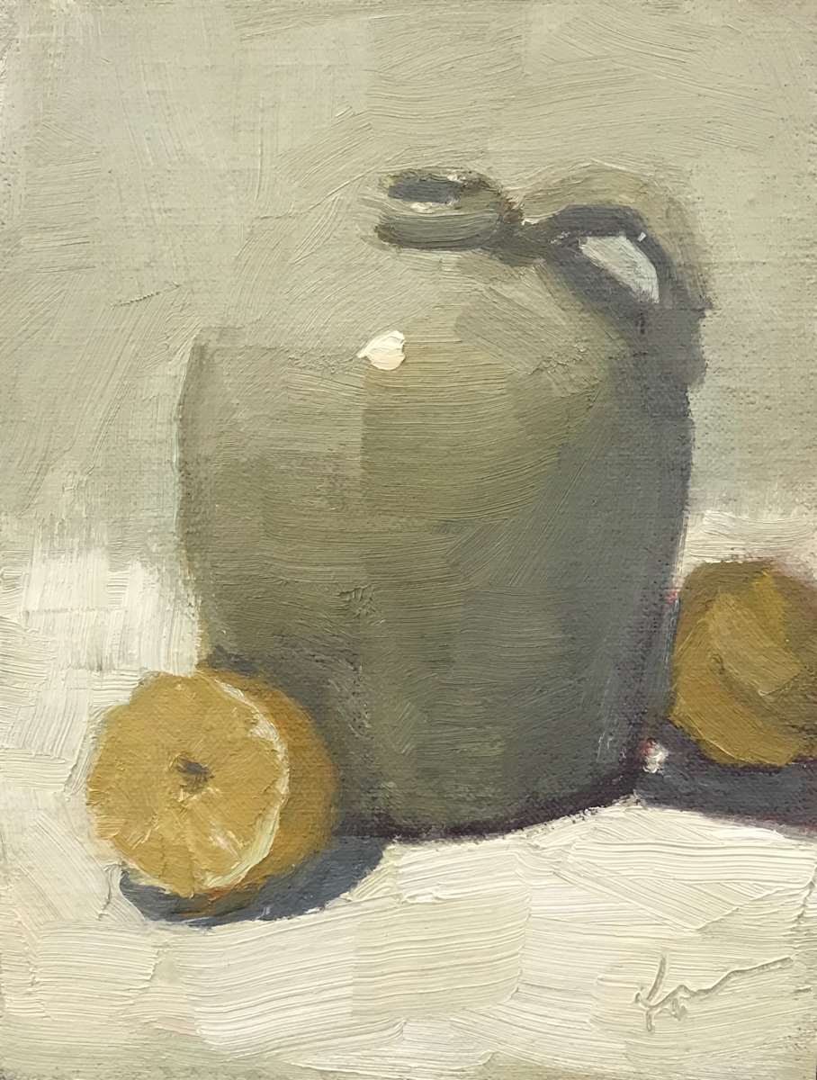 Jug with Lemon Halves by Kimberly Scott, Image 1.