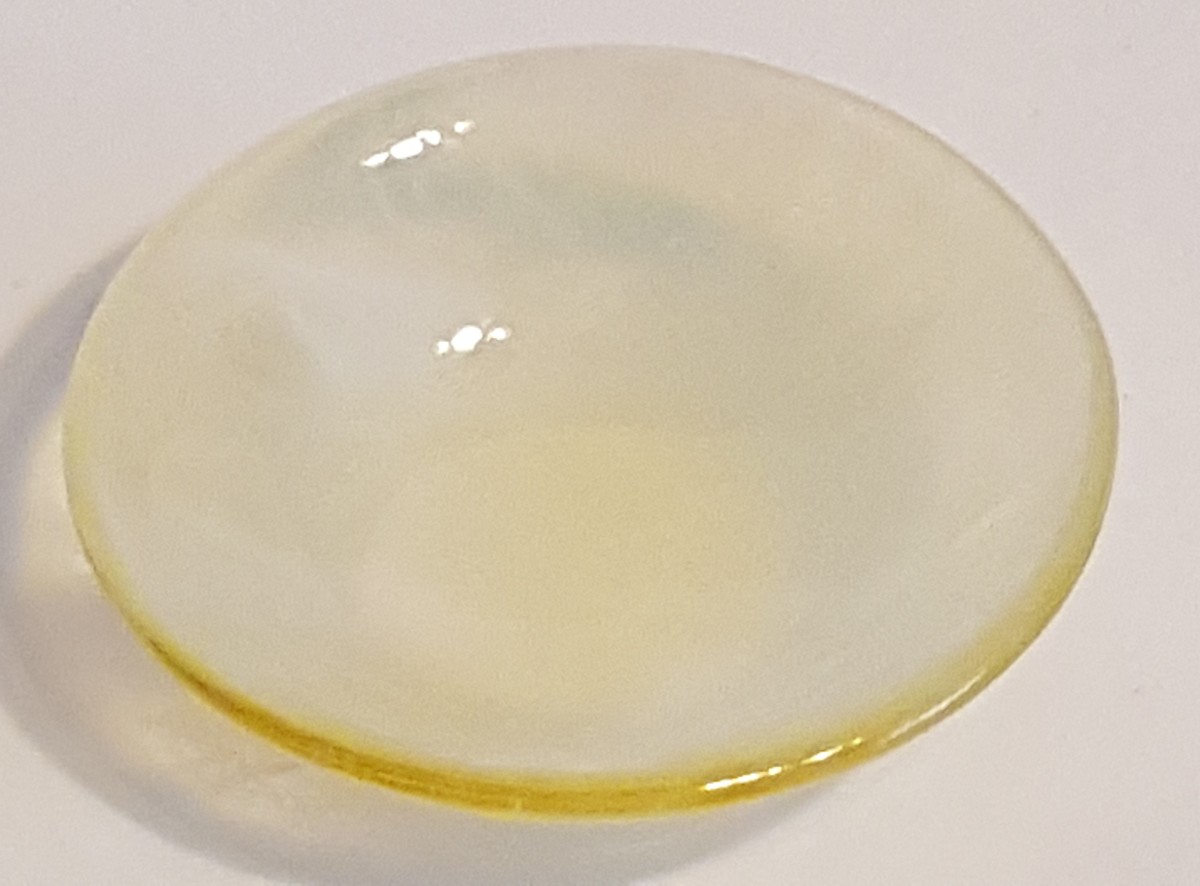 Small Bowl-Yellow Tint with White Streaky by Kathy Kollenburn 