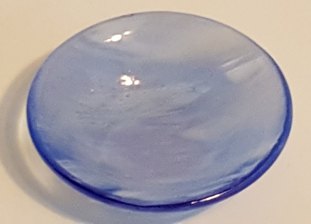 Small Bowl-Sapphire Blue with White Streaky by Kathy Kollenburn 