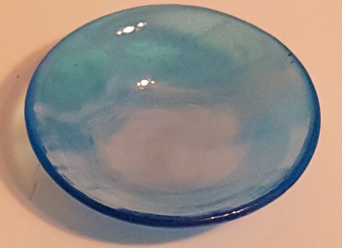 Small Bowl-Turquoise Blue with White Streaky by Kathy Kollenburn 