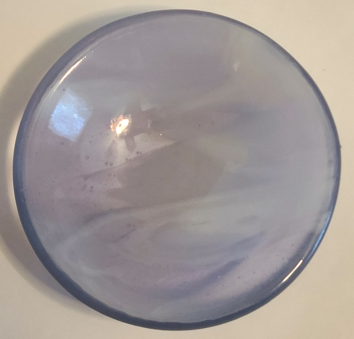 Small Bowl-Neo Lavender Tint with White Streaky by Kathy Kollenburn 