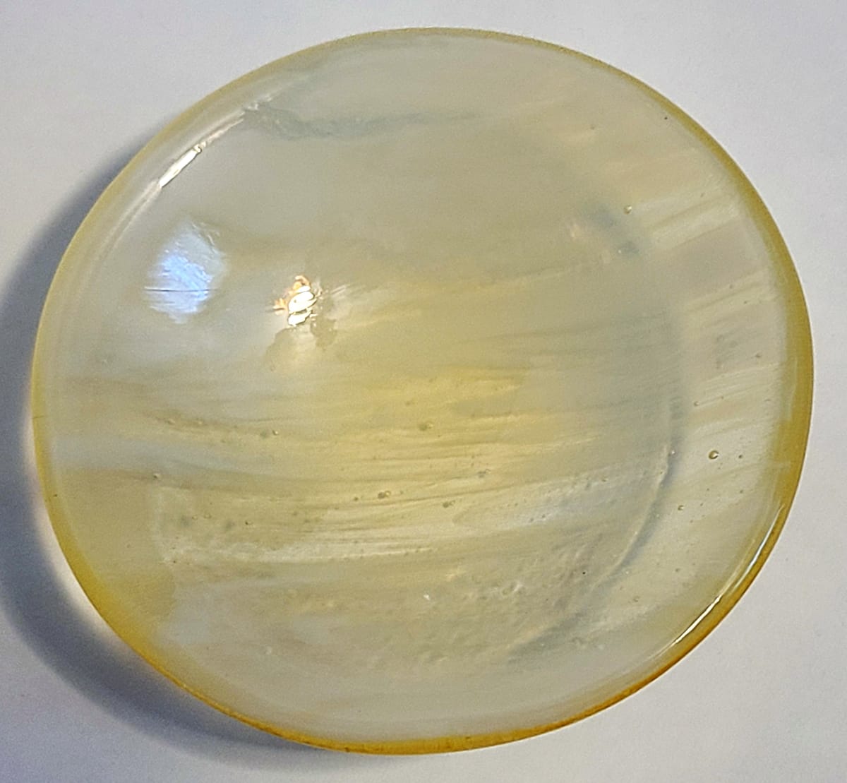 Small Bowl-Yellow Tint with White Streaky 