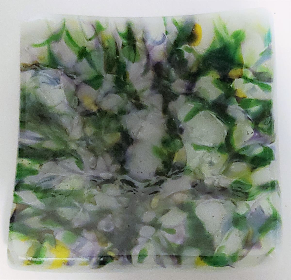 Trinket Dish-Purple/Green Abstract Floral 