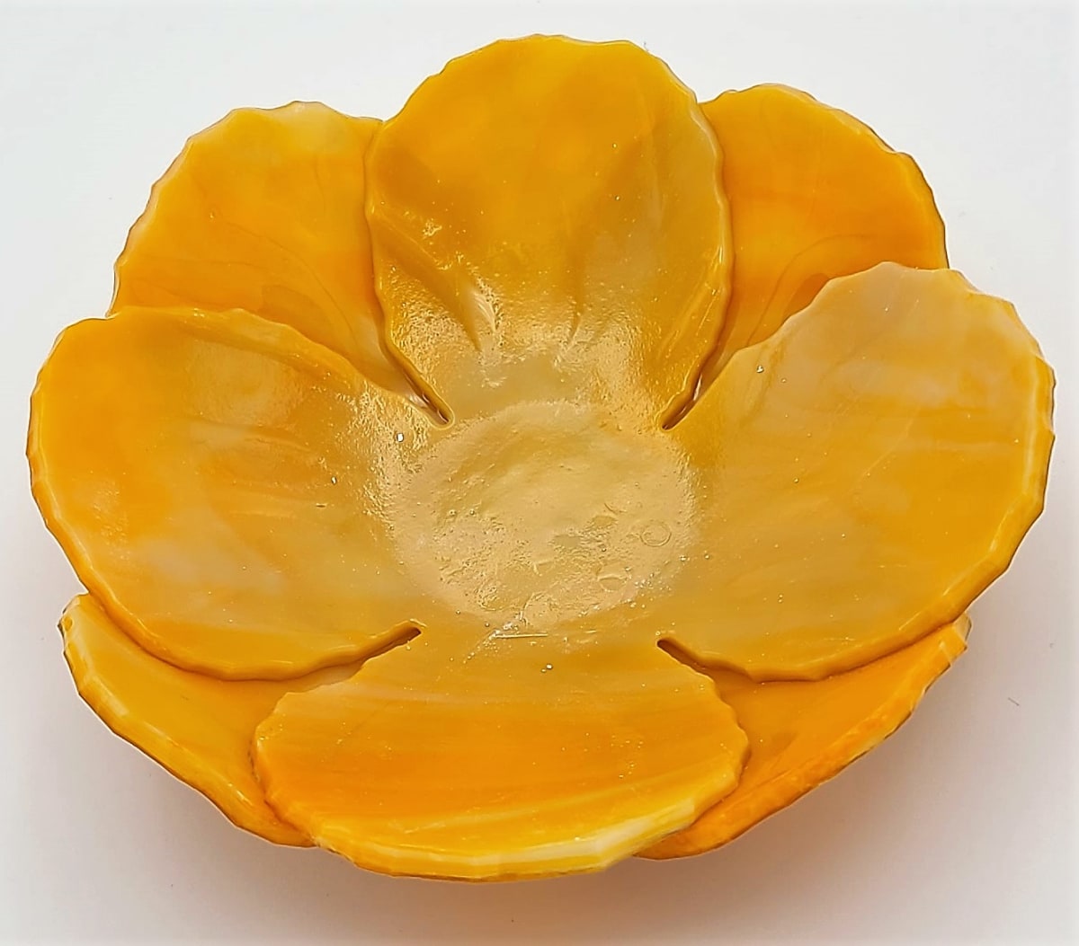 Floral Bowl-Marigold Streaky 