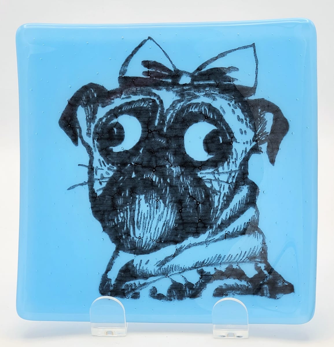 Layla the Pug Plate in Blue 