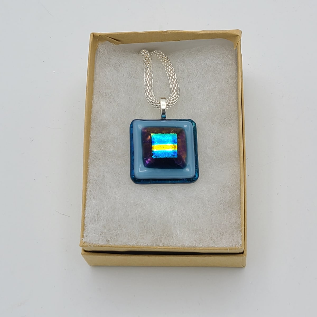 Necklace-Stacked Squares with Dichroic Center 
