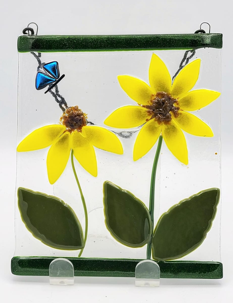 Garden Hanger-Sunflowers  &  Butterfly by Kathy Kollenburn 