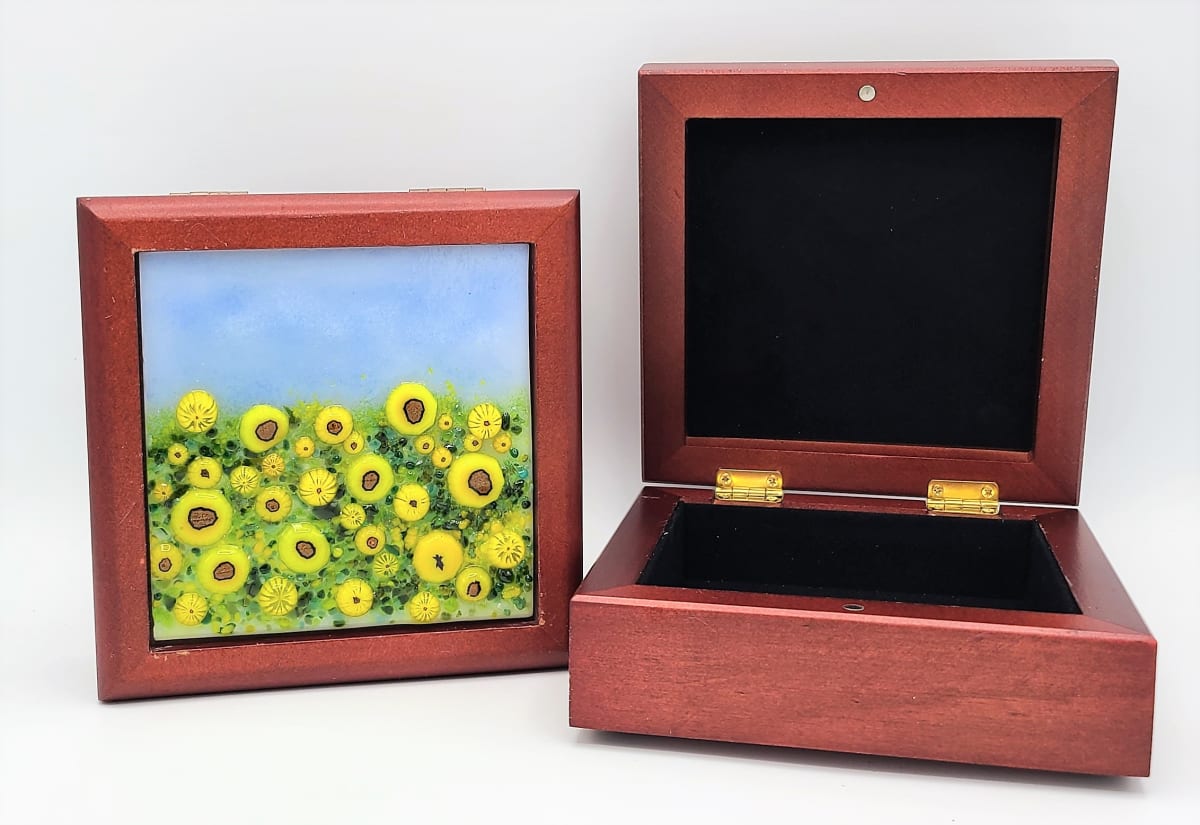 Sunflower Field Treasure Box by Kathy Kollenburn 