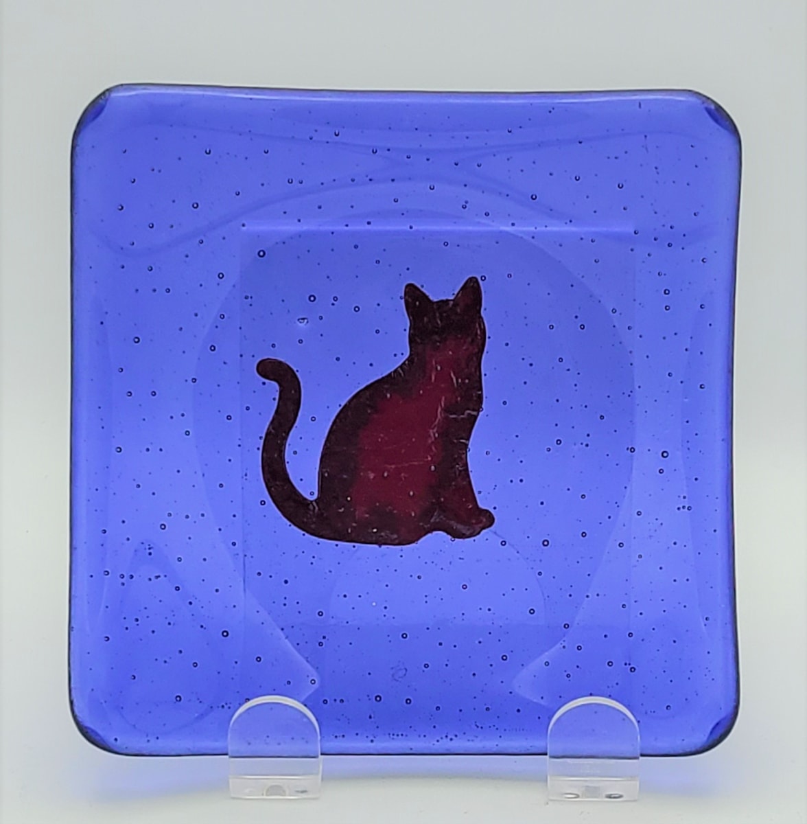 Plate with Copper Cat on Purple 