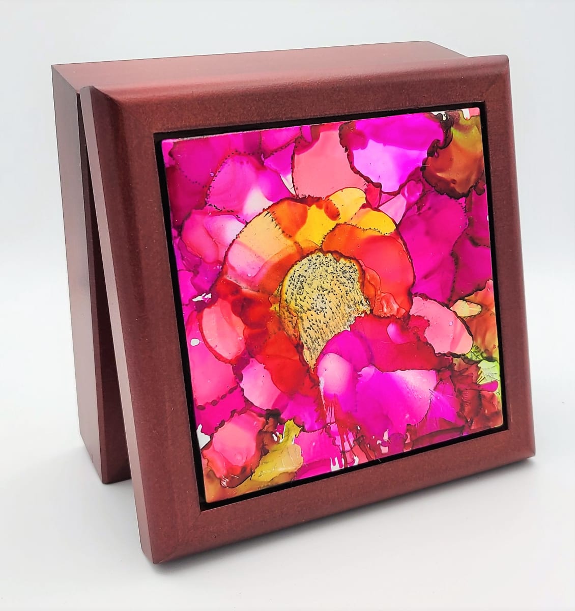 Treasure Box-Small, Rosewood with Tile by Kathy Kollenburn 