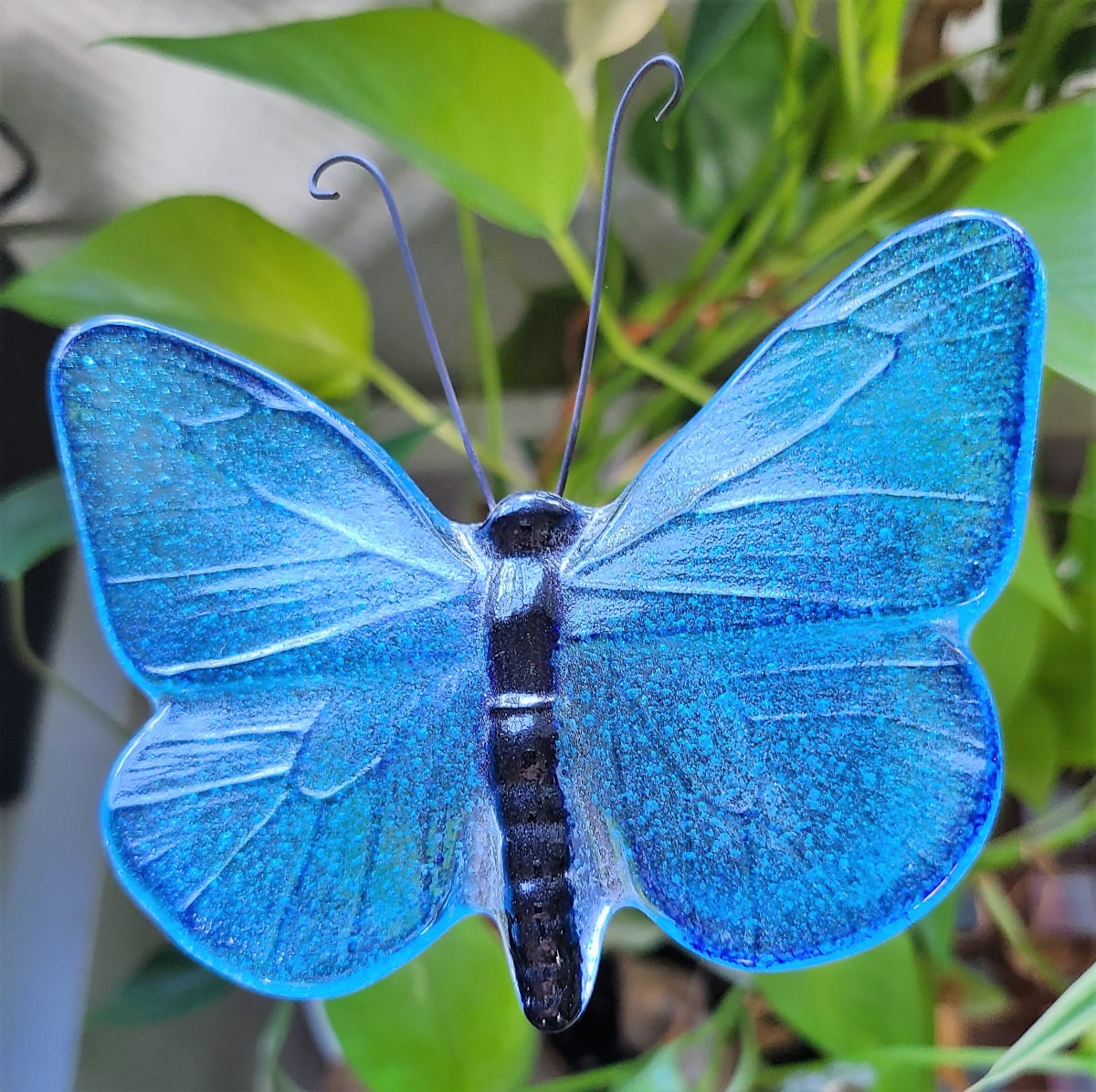 Plant Pick-Butterfly in Blues by Kathy Kollenburn 