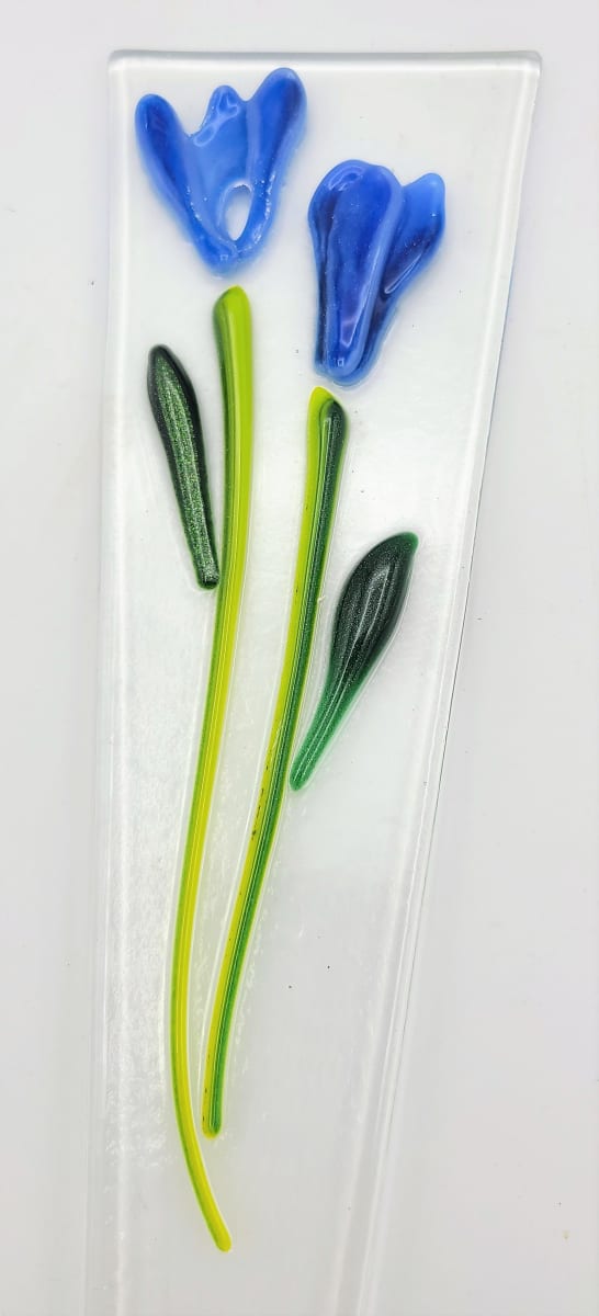 Plant Stake-Blue Flowers 