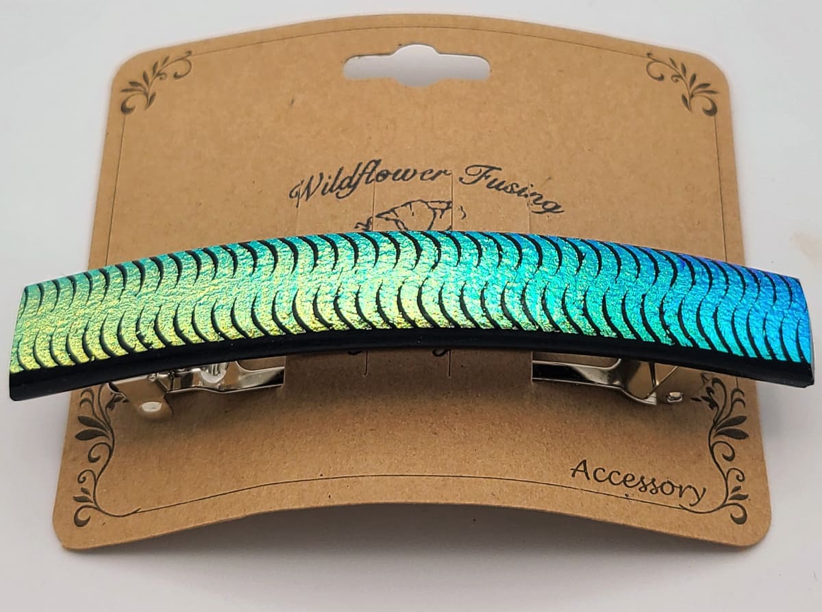 Barrette-Gold to Aqua Dichroic with Waves by Kathy Kollenburn 
