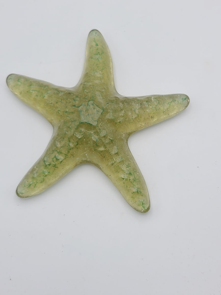 Starfish Paperweight, Olive Tint 