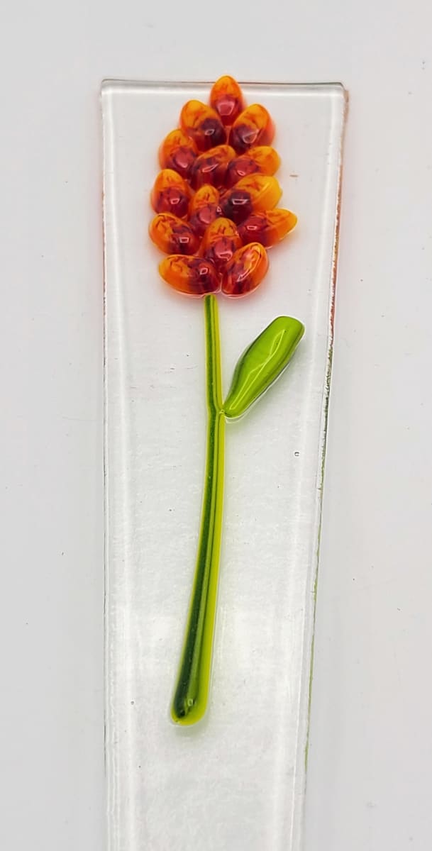 Plant Stake-Orange/Red Flower 