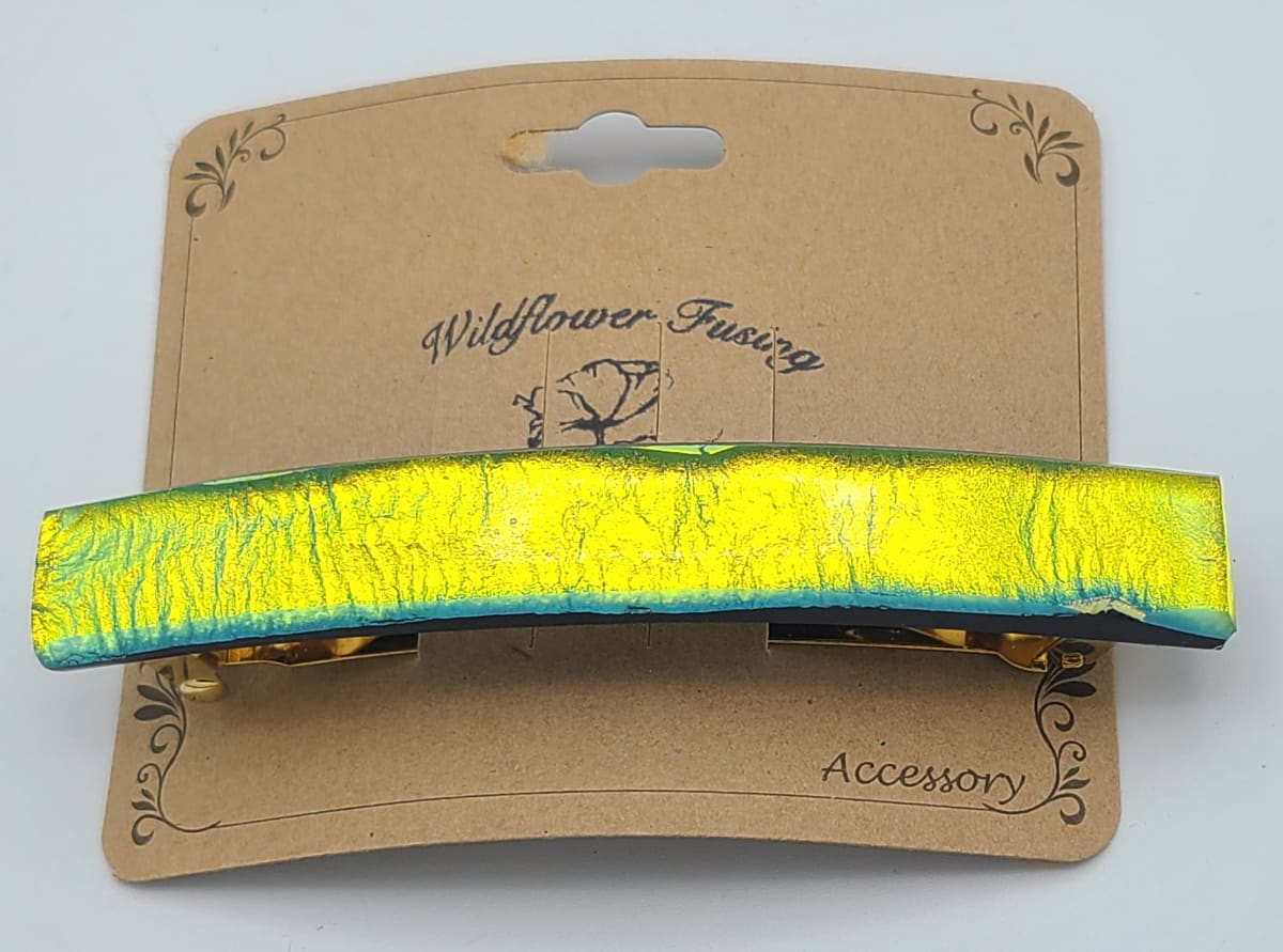 Barrette-Gold Ripple Dichroic by Kathy Kollenburn 
