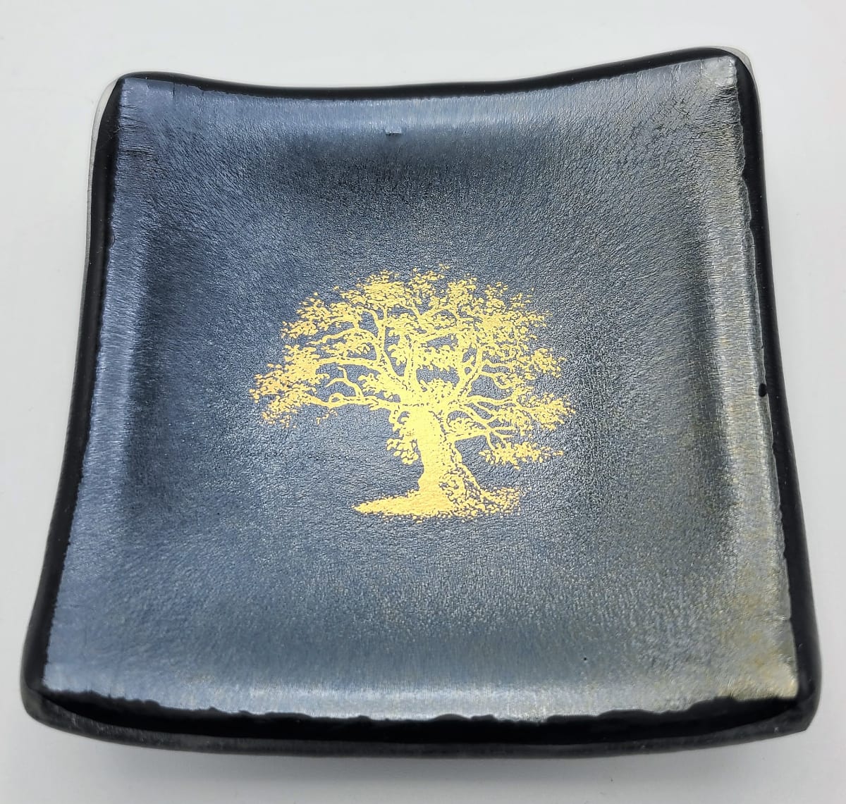 Small Plate-Gold Tree on Silver Irid by Kathy Kollenburn 