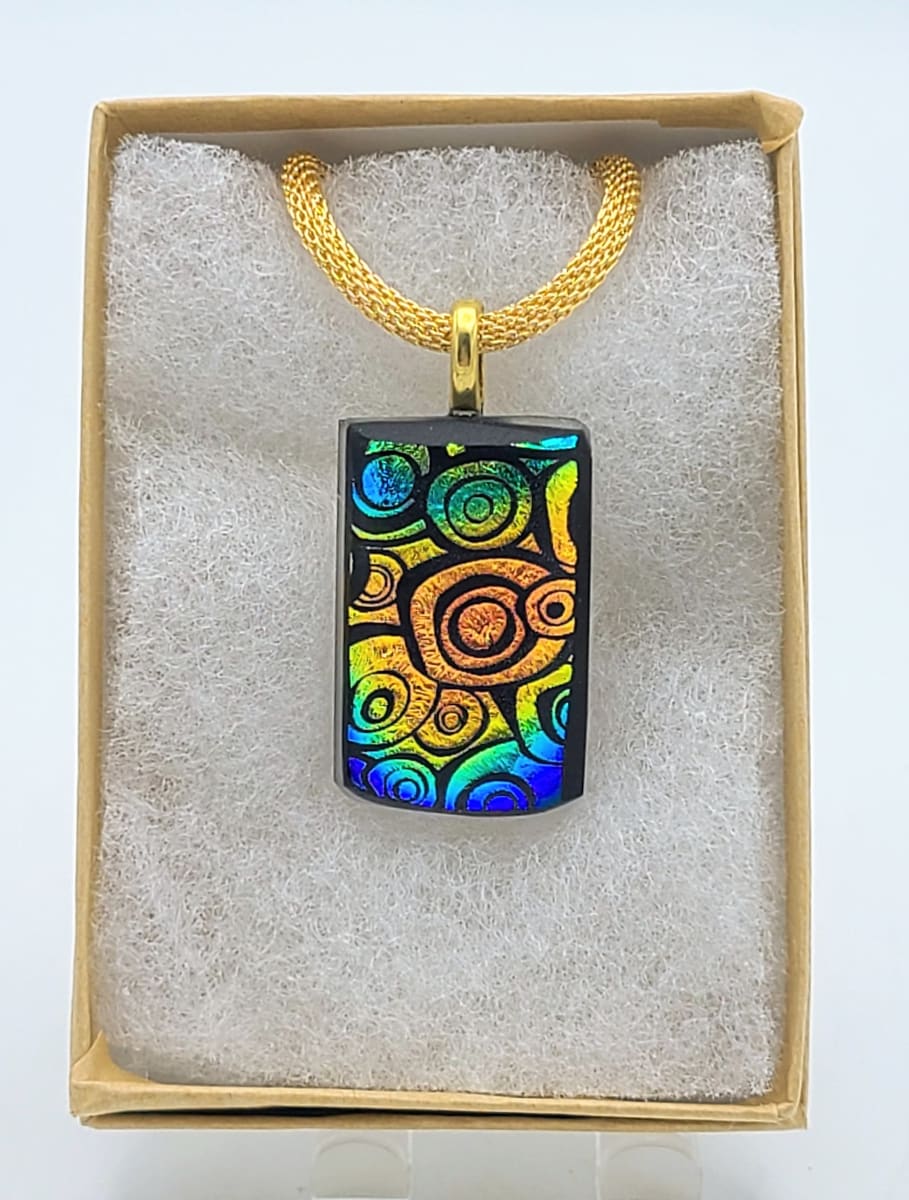 Necklace-Dichroic Murrini in Rainbow by Kathy Kollenburn 