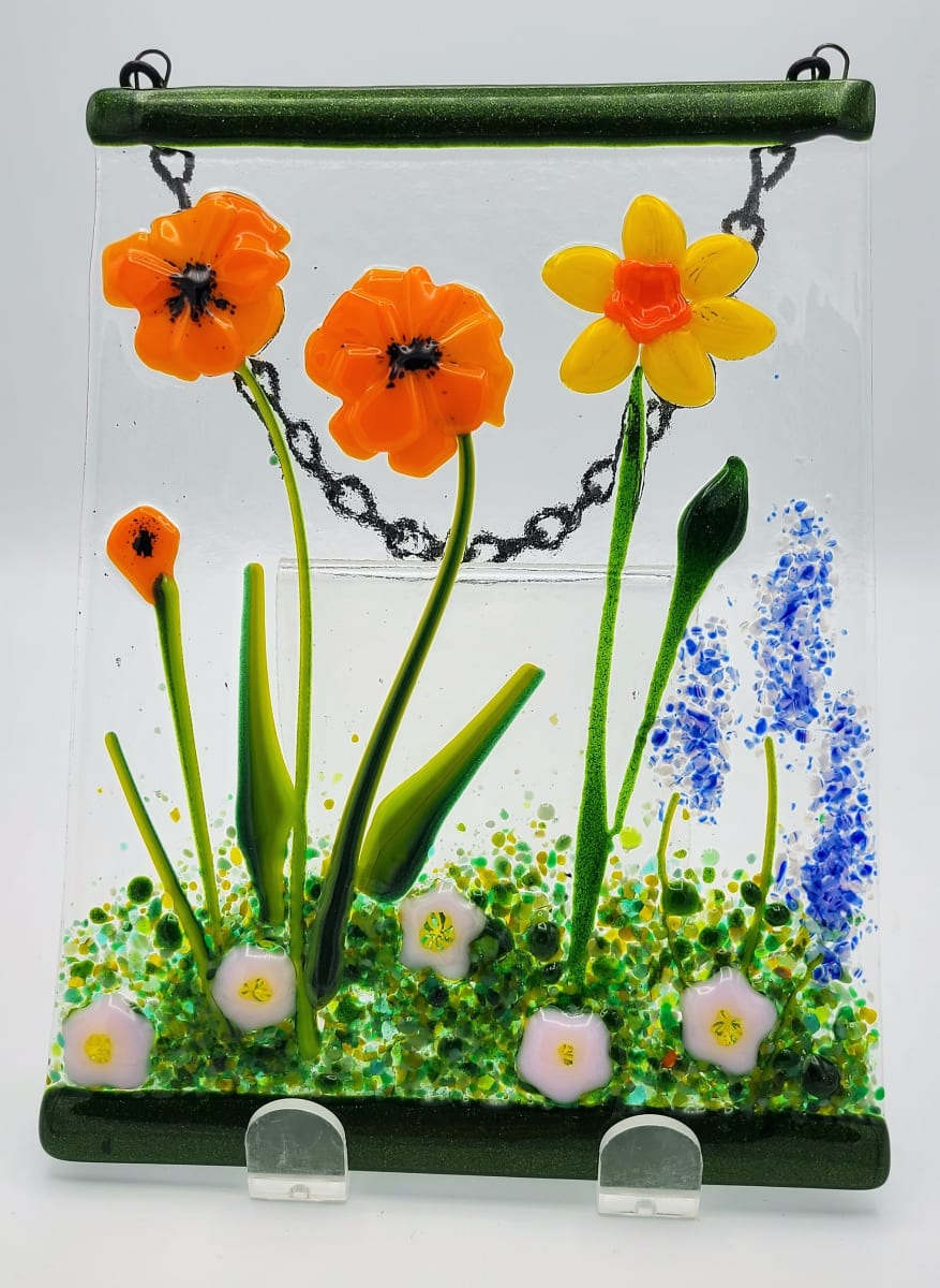 Garden Hanger-Orange Poppies/Daffodil by Kathy Kollenburn 