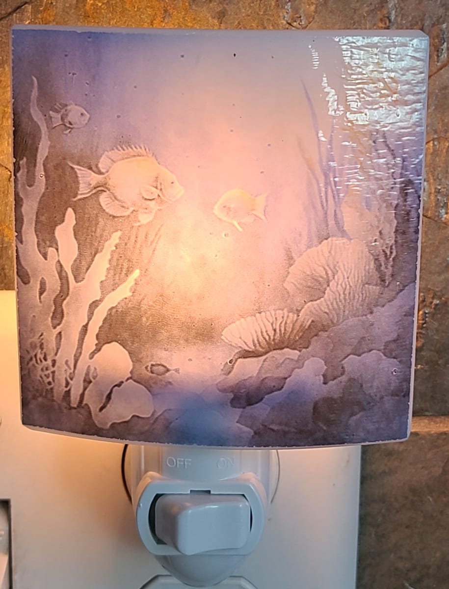 Nightlight with Undersea Scene by Kathy Kollenburn 