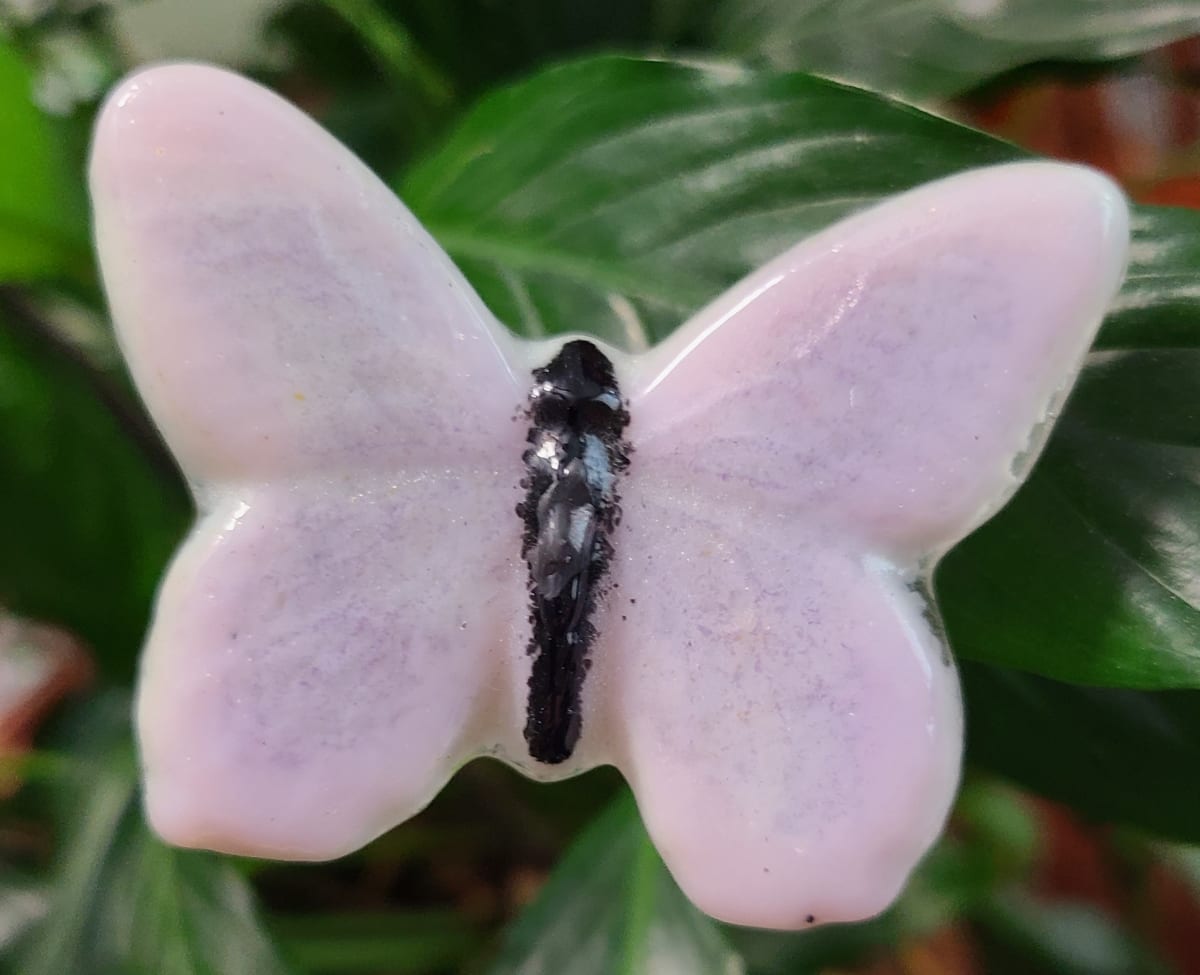 Plant Pick-Butterfly, Medium in Pink/Lavender by Kathy Kollenburn 