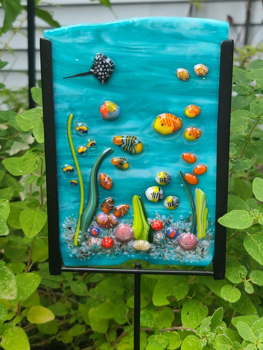 Garden Stake-Undersea Scene by Kathy Kollenburn 