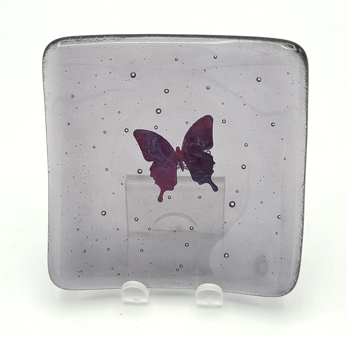 Small Plate-Copper Butterfly in Light Violet by Kathy Kollenburn 